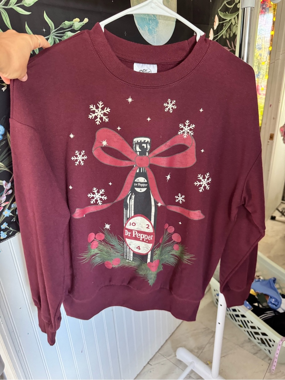 Maroon Holiday Sweatshirt Dr Pepper NWT
